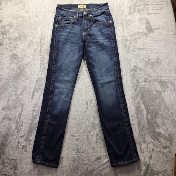 Wrangler 20X Jeans Mens 28x34 Blue Dark Wash Straight Leg Stretch 1044MWXDN - Picture 1 of 10